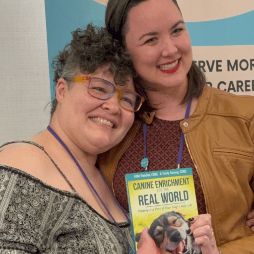 Emily Strong, dog trainer mentor and Pet Harmony co-owner, with Allie Bender at Clicker Expo