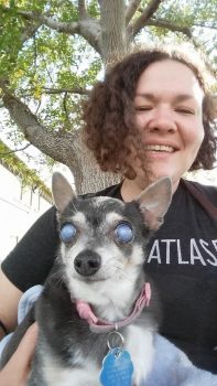 Emily with a sweet old lady